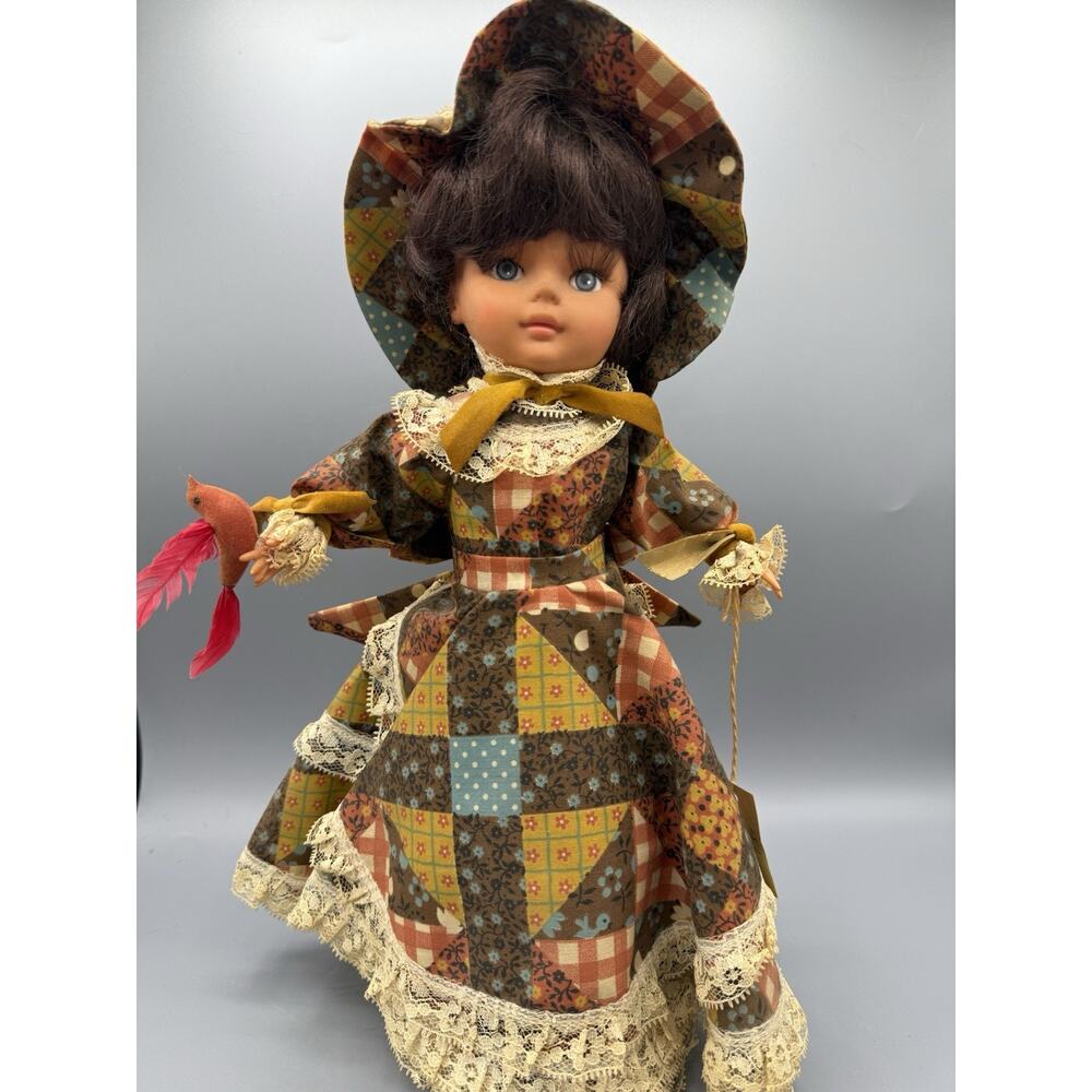 Vintage Mar-Dee Creations Handcrafted Collectible Doll Patchwork Dress 13”